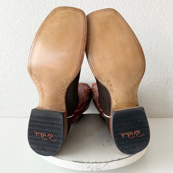 NEW Rod Patrick Mens Cowboy Boots 12.5C Brown Shark Leather Western Square Toe - Picture 9 of 12